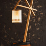 Lampe Canut pied laqué noir