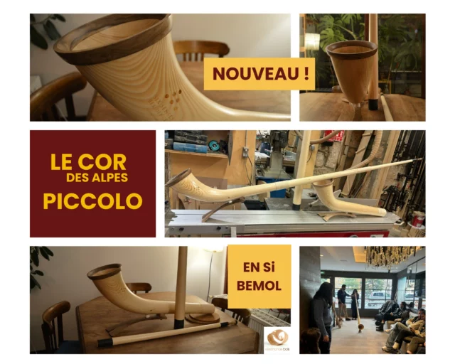 ✨NUOVO !🤩 Voici le petit dernier, tout juste sorti de l’atelier de résonance bois et en avant-première : le cor des Alpes «piccolo», en si bémol !!! 🎼On est très content d’avoir réussi du premier coup à fabriquer ce nouvel instrument qui ouvre le champ des possibles musicaux et va permettre le mélange de nouvelles tonalités…🎶

📍Dimensions : 255 cm
🌳Bois massif : épicéa et noyer (pied et collerette du pavillon)

🙏Merci à Claude Saint-Oyant pour sa précieuse expertise et sa contribution au prototypage du « piccolo ».

🙏Et merci à @sixsensesresidencescourchevel pour cette commande atypique qui nous a permis de créer ce nouvel instrument.

ℹ️ N’hésitez pas à nous contacter si vous souhaitez plus d’infos à son sujet.

#courchevel #sixsenses #alpes #hautesavoie #frenchalps #cordesalpes #alphorn #instrumentmaker #instrumentmaking #factureinstrumentale #boismassif #artisanatdart #metiersdart #villedelyon #fabriquéàlyon #madeincroixrousse #resonancebois #régionauvergnerhônealpes #cmalyonrhone