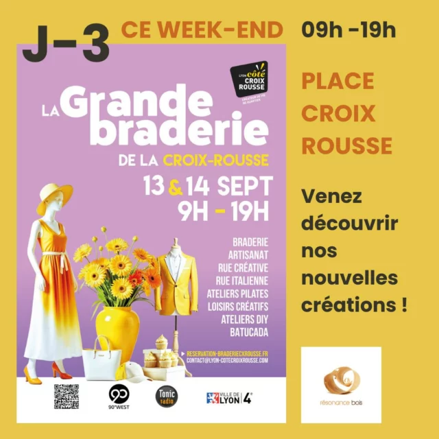 👉Samedi 13 et dimanche 14 septembre, nous participerons à la Grande Braderie de la Croix-Rousse, dans la partie marché des artisans et créateurs place de la Croix-Rousse. Une occasion pour découvrir nos nouvelles créations... On vous attend nombreux ! 😉

#grandebraderiecroixrousse #lyoncotécroixrousse #fabriquéàlyon #artisanatdart #mobiliercontemporain #boismassif #luminairedesign #villedelyon